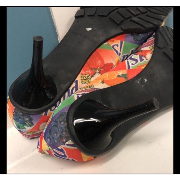 Pazzo fruit candy‎ wrapper advertisement heels Made in Brazil women’s 8.5 Narrow - Picture 9 of 9